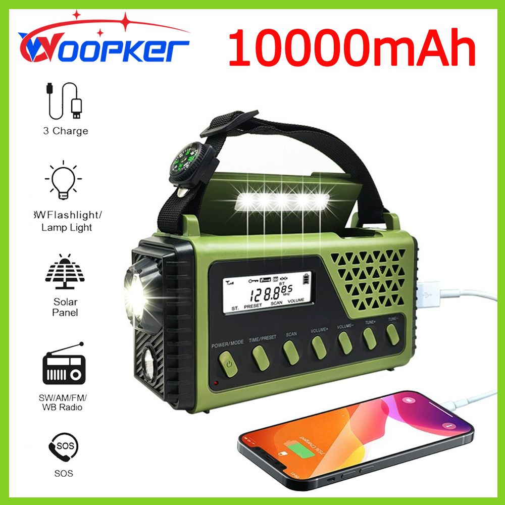 Emergency Radio Solar - Woopker Radio SY-1199 10000mAh Multifunctional FM