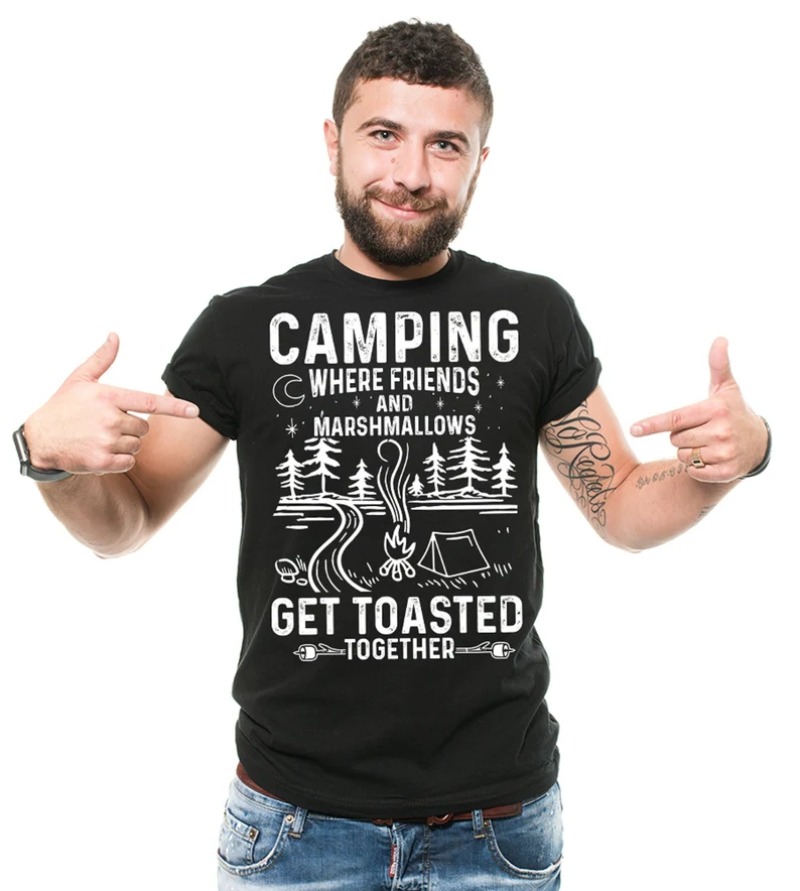 Outdoor Adventure Friends - Men Short T-Shirt Funny Camping Quote