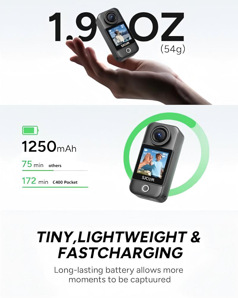 C400 Pocket SJCAM Wearable Mot - Outdoor Adventure Images 评论和价格