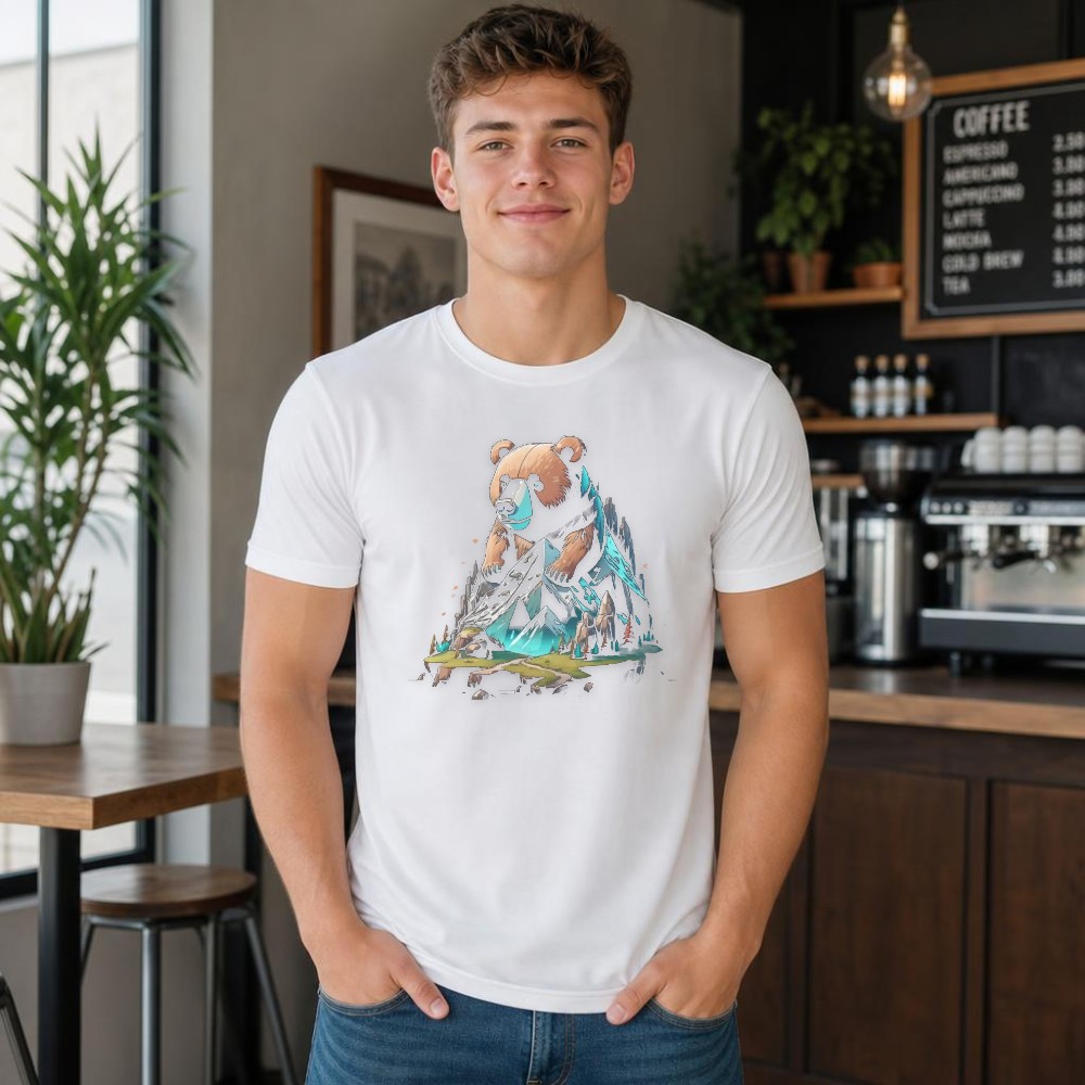 Men T Shirt Bear Mountain Grap - Outdoor Adventure Vacations 评论和价格