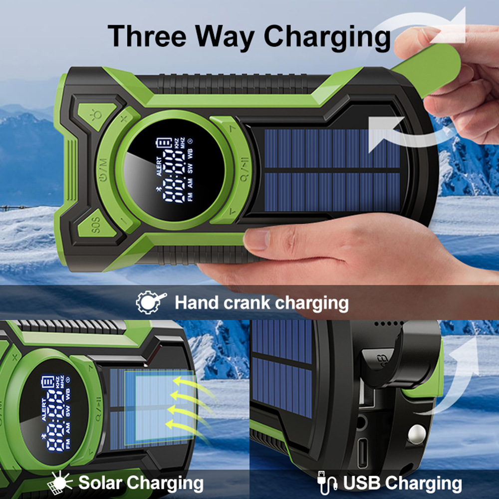 Solar Hand Crank Emergency Rad - Emergency Radio Solar 评论和价格