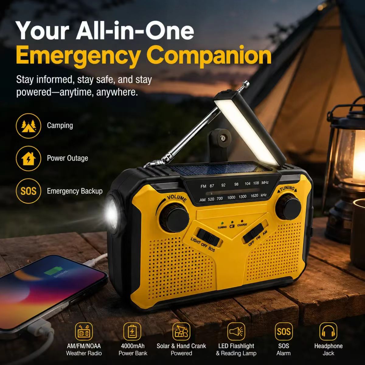 AM/FM Portable Solar Radio wit - Emergency Radio Solar 评论和价格